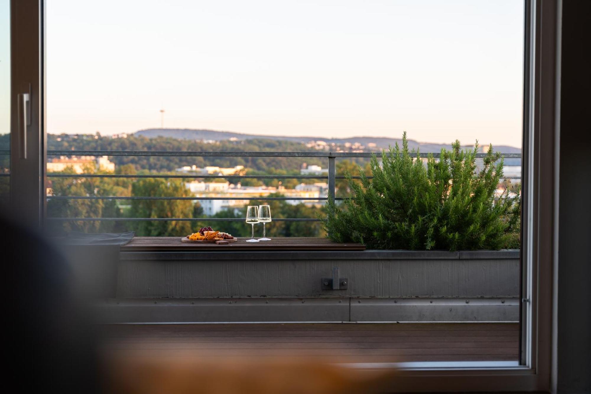 Penthouse Wohnung Mit Schoenem Moselblick In Metternich Koblenz  Kültér fotó